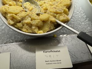 potato salad  at Hiltl - Dachterrasse in Zurich