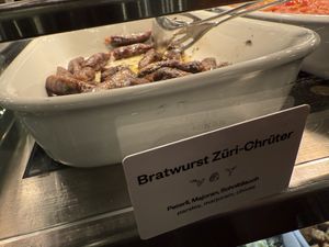 vegan sausage  at Hiltl - Dachterrasse in Zurich