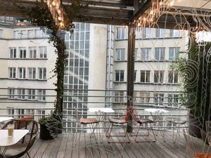 roof terrace in winter at Hiltl - Dachterrasse in Zurich