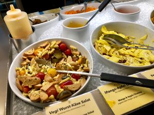 'sausage' salad (typical german swiss product) at Hiltl - Dachterrasse in Zurich