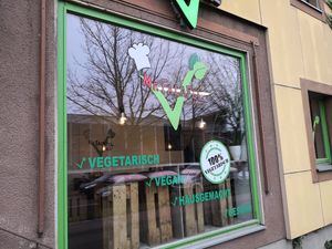 The entrance #Veganuary at Mr Falafel in Schweinfurt