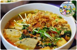 BÚN RIEU: local vegan dish in Atelier Vegan 
 at Xuong Vegan - Atelier Vegan in Hanoi