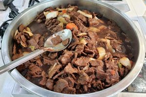 soy meat seasoned like Galbi 콩갈비 at Seoul National University Vegan Buffet 서울대학교 채식뷔페 in Seoul