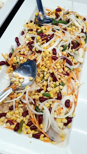 salad with beans & corn at Seoul National University Vegan Buffet 서울대학교 채식뷔페 in Seoul