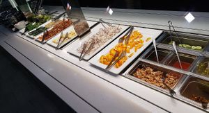 Section of the salad bar at Seoul National University Vegan Buffet 서울대학교 채식뷔페 in Seoul