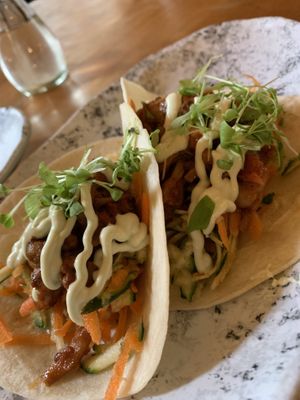 Oyster mushroom tacos at Secret Creek Cafe in Lithgow