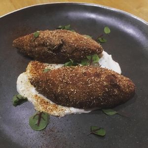 Sweet potato croquettes with aioli  at Secret Creek Cafe in Lithgow