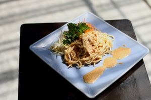 Sesame pasta at Seeds Garden Bistro in Malacca