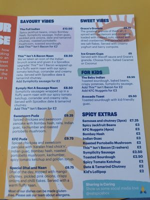 Sorry forgot to take photos of the food, so here's the bruch menu instead at Spice Box in East London