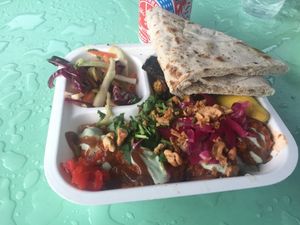 The combo meal with a nan at Spice Box in East London