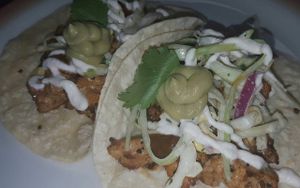 Tofu Chicharrone Tacos at Chive Kitchen in Farmington