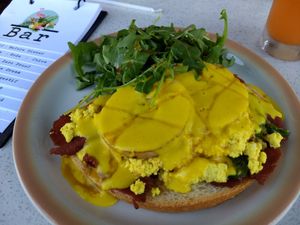 Maple pineapple Benedict at Chive Kitchen in Farmington