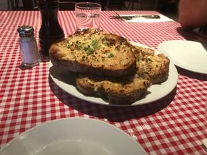 Cheesy garlic bread at Farelli's Trattoria in Queenstown