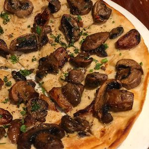 Bianco Pizza with roasted mushrooms  at Farelli's Trattoria in Queenstown