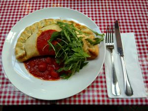 Vegan Mediterranean Calzone for $25 at Farelli's Trattoria in Queenstown