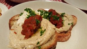 Vegan bruschetta at Farelli's Trattoria in Queenstown