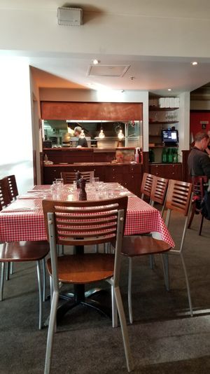 Nice, clean restaurant & busy kitchen at Farelli's Trattoria in Queenstown