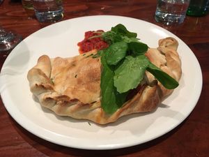 Calzone at Farelli's Trattoria in Queenstown