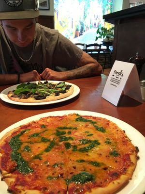 Vegan pizzas at Farelli's Trattoria in Queenstown