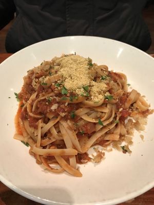 Special - lentil and mushroom bolognese  at Farelli's Trattoria in Queenstown