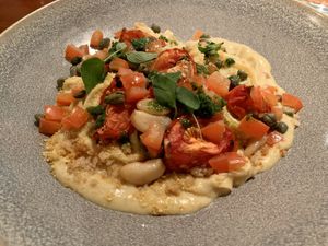 Fettuccine Alfredo made with cauliflower and almond sauce   at Farelli's Trattoria in Queenstown