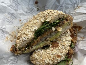 Veggie Combo bagel   at Huff Bagelry in Mentone