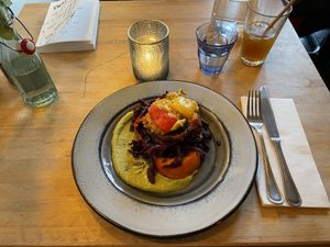 Vegan lasagna sans pasta.  at Bloem in Amsterdam