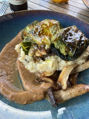 Stuffed cabbage, parsnip purée and satay sauce    at Bloem in Amsterdam