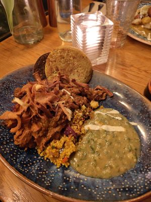 Jackfruit main dish at Bloem in Amsterdam