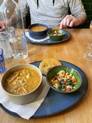 Pozole rojo shared as a starter   at Bloem in Amsterdam