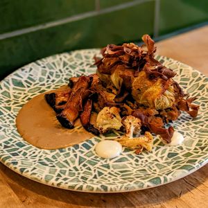 Vegan Roasted King Oyster Mushrooms at Bloem in Amsterdam