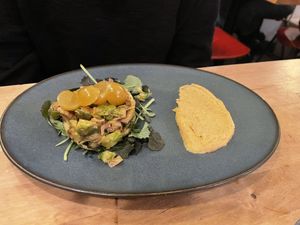 Sprouts and mushroom tartare  at Bloem in Amsterdam