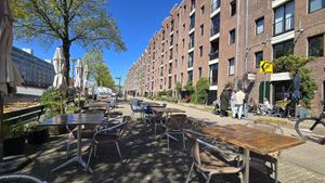 Outdoor seating at Bloem in Amsterdam