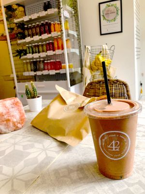 The cacao smoothie. The bomb!!! at 42 Juice in Brighton