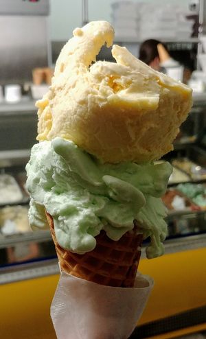 Mango on green apple  at Cones in Hawthorn