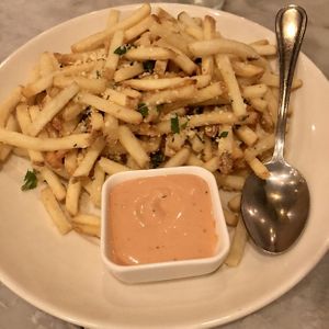 White Truffle Parmigiana fries  at Pizza Barbone in Hyannis