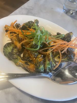 Buffalo brussel sprouts   at Pizza Barbone in Hyannis