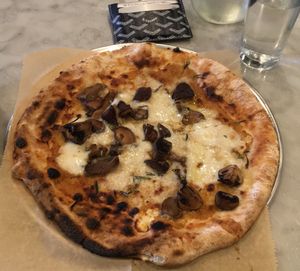 Vegan Forest Mushroom Pizza Pie with Cashew Cheese at Pizza Barbone in Hyannis