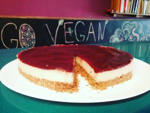 cheesecake seeds and papaya mermelade at B12 in Los Cristianos