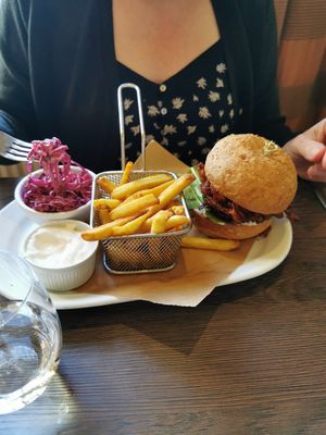 Bhaji burger at Danu Restaurant - Brehon Hotel in Killarney