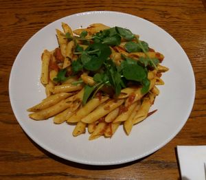 Vegan organic penne at Danu Restaurant - Brehon Hotel in Killarney