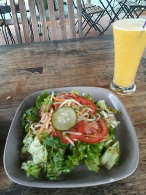 Annen Salad and Mango and Orange Juice at Annen Vegetarian & Yoga in Hoi An