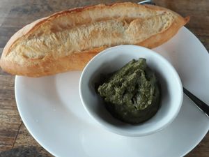 Poor Man's 'Caviar' with bread at Annen Vegetarian & Yoga in Hoi An