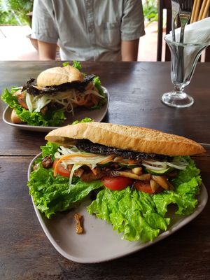 Lemongras tofu sandwich. Best vegan sandwich in town! at Annen Vegetarian & Yoga in Hoi An