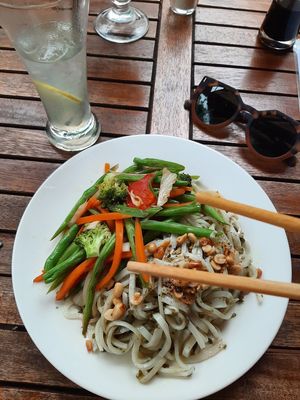 Noodles with pesto at Annen Vegetarian & Yoga in Hoi An
