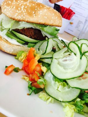 Delicious ";chicken"; burger!!! at Nigella Bistro in Benalmadena