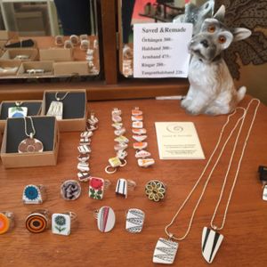 beautiful necklaces and rings at Green Laces in Stockholm