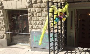 No sign on entrance. Blink and you'll miss it.  at Green Laces in Stockholm