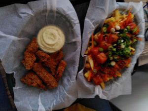 VFC and Irn Bru Tofu at Orinoco Vegan York in York