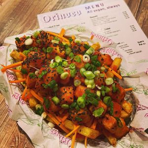 Sticky Irn Bru tofu #Veganuary at Orinoco Vegan York in York